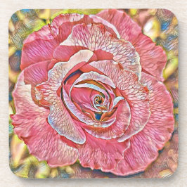 Schönes Rosa-Blume-Gemälde Getränkeuntersetzer