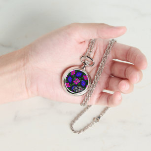 Schönes rosa Blume Muster Armbanduhr