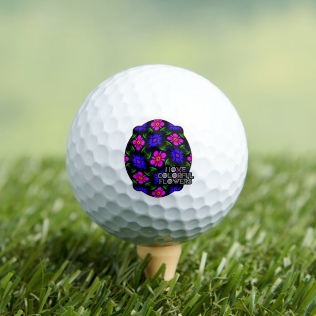 Schönes rosa Blume Muster Golfball (Insitu T-Shirt)