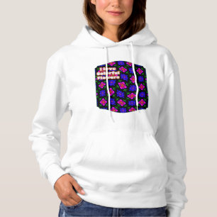 Schönes rosa Blume Muster Hoodie