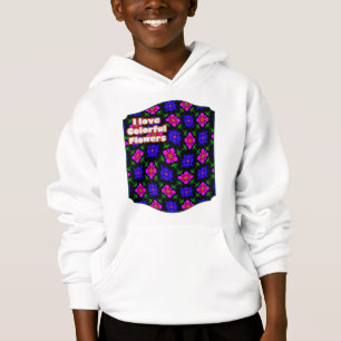 Schönes rosa Blume Muster Hoodie