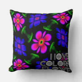 Schönes rosa Blume Muster Kissen