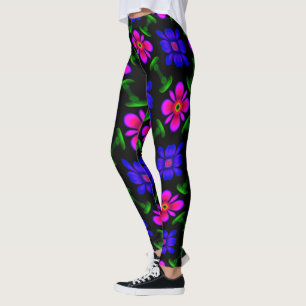 Schönes rosa Blume Muster Leggings