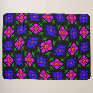Schönes rosa Blume Muster Sherpadecke