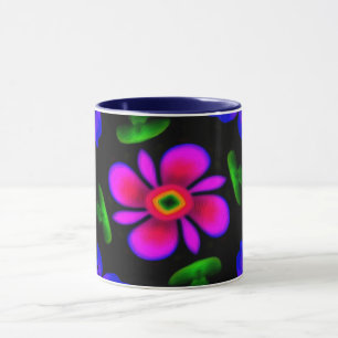 Schönes rosa Blume Muster Tasse