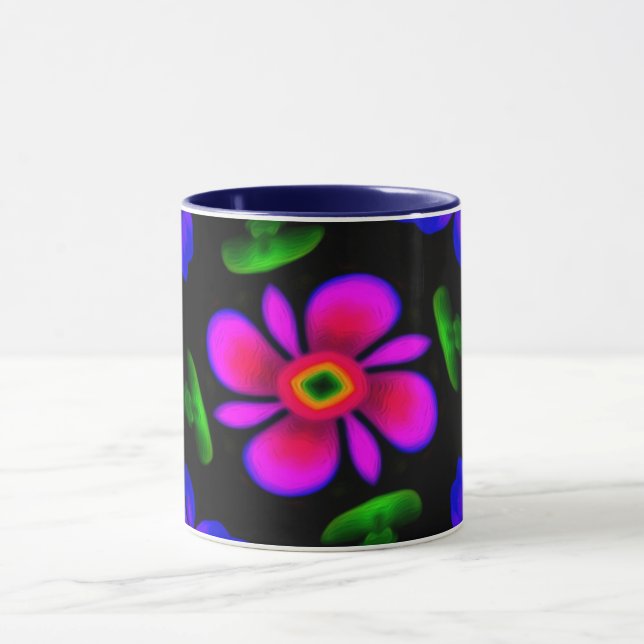 Schönes rosa Blume Muster Tasse (Zentrum)