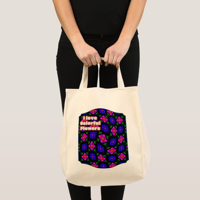 Schönes rosa Blume Muster Tragetasche (Vorderseite (Produkt))
