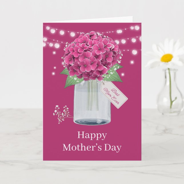 Schönes rosa Blumen-Muttertagsgeschenk Karte (Kleine Pflanze)