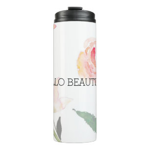 Schönes rosa Blumen Thermosbecher