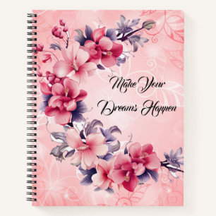schönes rosa chinesisches Blume-Notizbuch Notizbuch