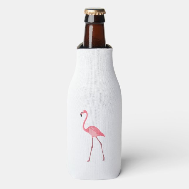 Schönes rosa Flamingo Flaschenkühler (Flaschenvorderseite)