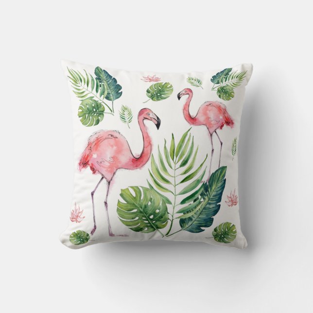 Schönes rosa Flamingo Kissen (Vorderseite)