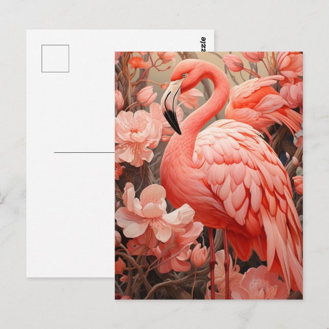 Schönes rosa Flamingo Postkarte (Vorne/Hinten)
