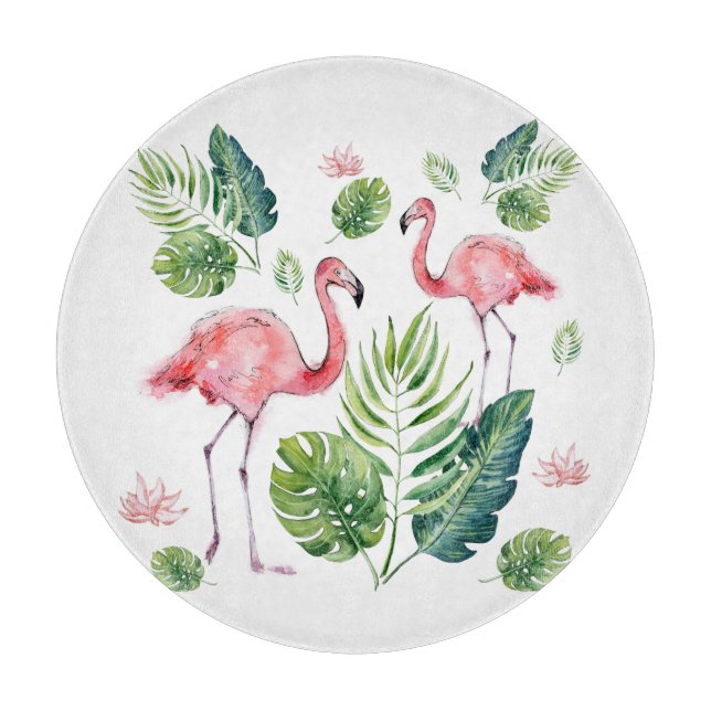 Schönes rosa Flamingos Muster Schneidebrett (Vorderseite)