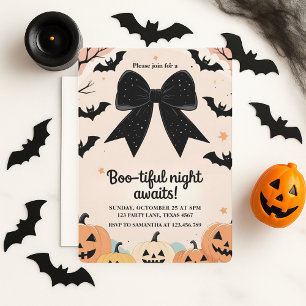 Schönes rosa Halloween-Einladung für Mädchen Feiertagskarte