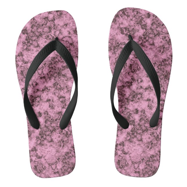 Schönes rosa, helles Marmor dunkle Adern Flip Flops (Fußbett)