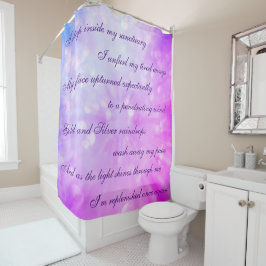 Schönes rosa/Lila Reinigungs-Mantra-Design Duschvorhang