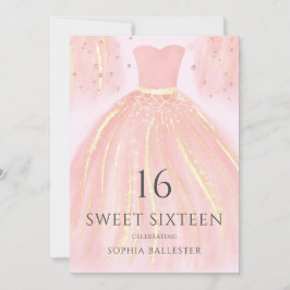 Schönes Rosa Mermaid Dress Sweet 16 Party Einladung