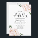 Schönes Rosa Rosa Elegant 40. Geburtstag Einladung<br><div class="desc">Beautiful Blush Pink Elegant 40. Geburtstag Einladung Siehe Matching Sammlung in Nest und Nest Store</div>