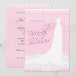 Schönes rosa Satin Religiöses Brautparty Einladung