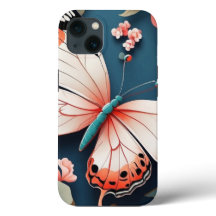 Schönes rosa Schmetterling Design iPhone 13 Fall
