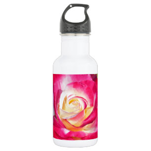 Schönes Rosa und gelbe Rose Trinkflasche