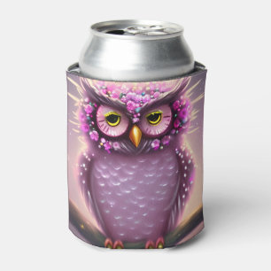 Schönes rosa und Lila Fantasy Owl Dosenkühler