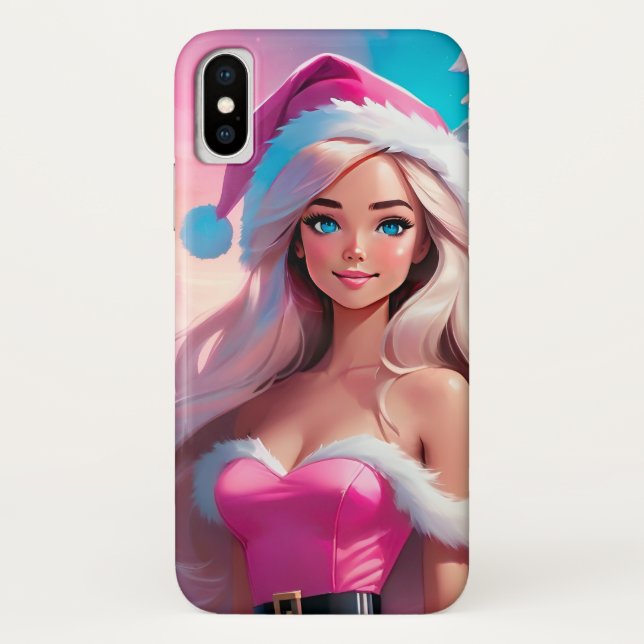 Schönes rosa Weihnachtsmädchen 01 Case-Mate iPhone Hülle (Rückseite)