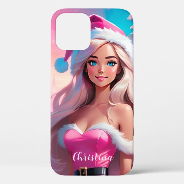 Schönes rosa Weihnachtsmädchen 01 Case-Mate iPhone Hülle (Rückseite)