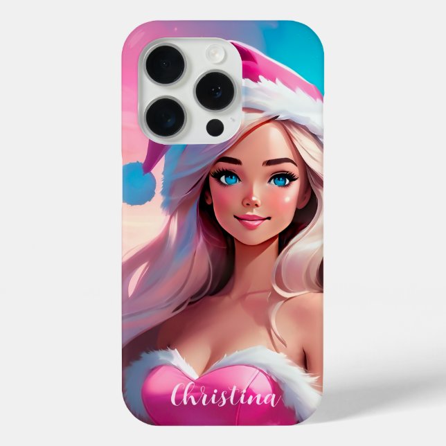 Schönes rosa Weihnachtsmädchen 01 Case-Mate iPhone Hülle (Rückseite)