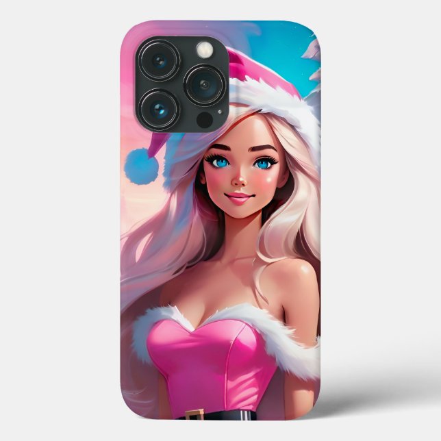 Schönes rosa Weihnachtsmädchen 01 Case-Mate iPhone Hülle (Rückseite)
