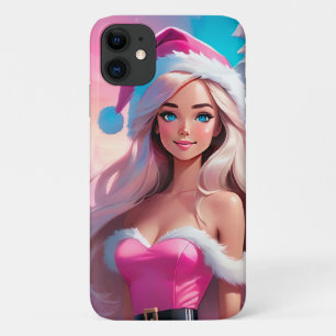 Schönes rosa Weihnachtsmädchen 01 Case-Mate iPhone Hülle