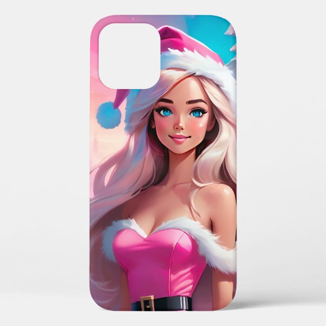 Schönes rosa Weihnachtsmädchen 01 Case-Mate iPhone Hülle (Rückseite)
