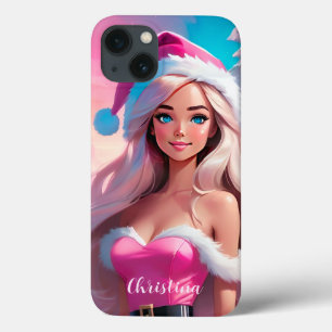 Schönes rosa Weihnachtsmädchen 01 Case-Mate iPhone Hülle