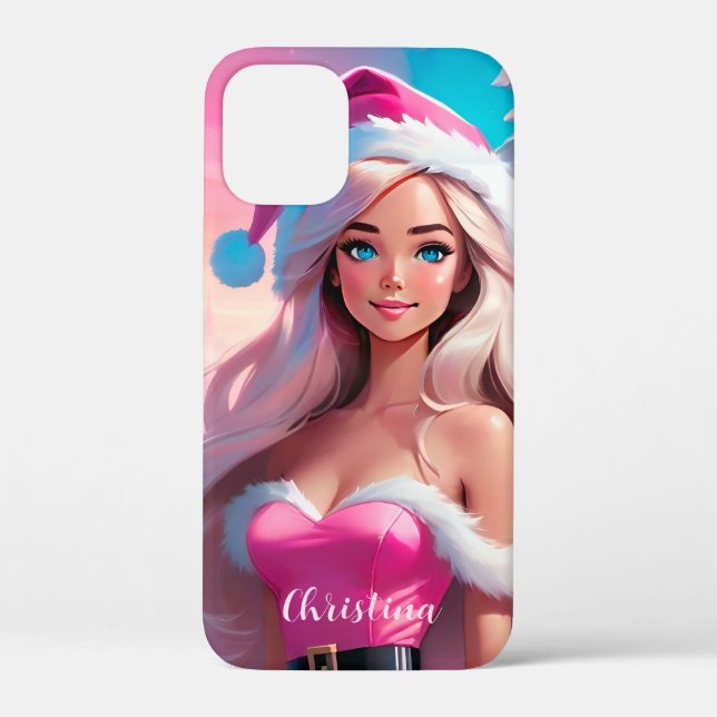 Schönes rosa Weihnachtsmädchen 01 Case-Mate iPhone Hülle (Rückseite)