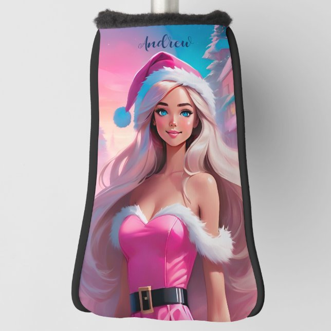 Schönes rosa Weihnachtsmädchen 01 Golf Headcover (Rotieren 90)