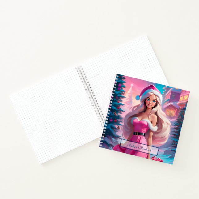 Schönes rosa Weihnachtsmädchen 01 Notizbuch (Innenseite)
