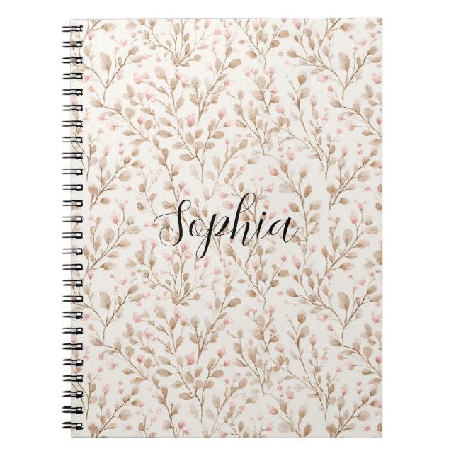 Schönes Rosé Rosa Creme Blumenmuster  Notizblock (Vorderseite)