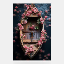 Schönes Rose-Schiff Acrylic Acrylschild