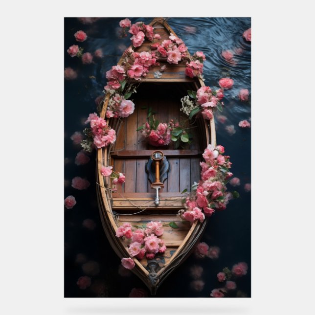 Schönes Rose-Schiff Acrylic Acrylschild (Vorderseite)