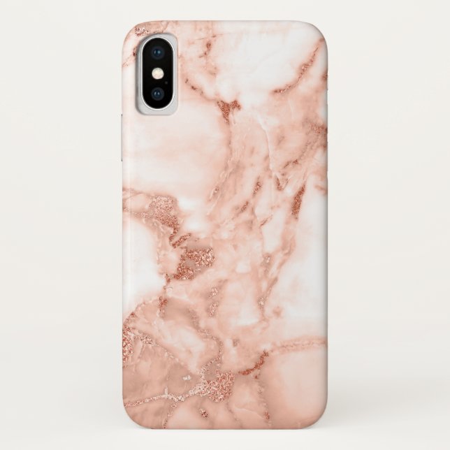 Schönes Rosen-Goldschein-Marmor-Muster Case-Mate iPhone Hülle (Rückseite)