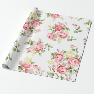 Schönes Rosenblumenmuster, kleiner Blumenstrauß Geschenkpapier