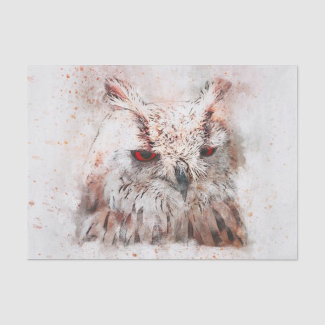 Schönes Rost Akzent Owl Seidenpapier (Vorderseite)