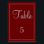 Schönes Rot und Grau Tischnummer<br><div class="desc">Eine wunderschöne Tischkarte,  die wirklich eine ist,  dieses Element zeigt ein rotes und graues Design mit leicht zu füllenden Vorlagen. Der Text kann angepasst werden,  ebenso die Farbe der Tischkarte und des Quadrats. Personalisieren Sie Ihre Tischkarte noch heute!</div>