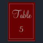 Schönes Rot und Grau Tischnummer<br><div class="desc">Eine wunderschöne Tischkarte,  die wirklich eine ist,  dieses Element zeigt ein rotes und graues Design mit leicht zu füllenden Vorlagen. Der Text kann angepasst werden,  ebenso die Farbe der Tischkarte und des Quadrats. Personalisieren Sie Ihre Tischkarte noch heute!</div>