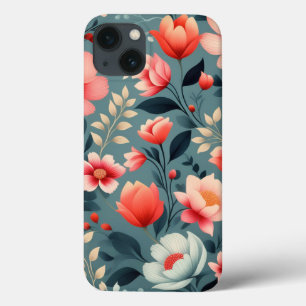 Schönes Rot/Weiß-Blume Blumenmuster Case-Mate iPhone Hülle