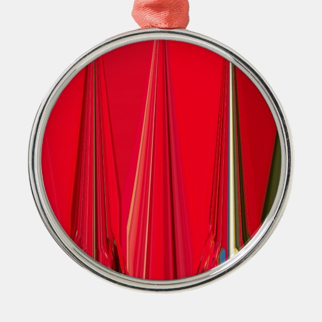 Schönes rotes Design Ornament Aus Metall (Vorne)