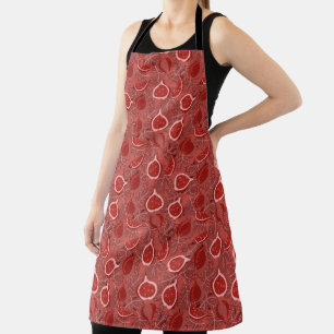 Schönes rotes Feigenfruchtmuster Schürze