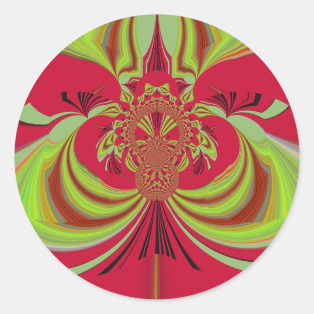 Schönes rotes gelbes Design. Inspirationsvektorco Runder Aufkleber (Vorderseite)