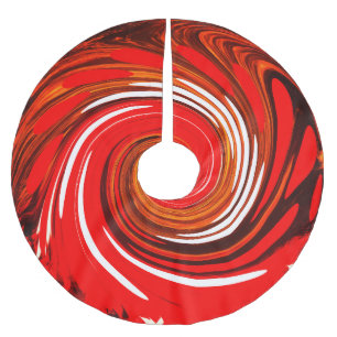 Schönes rotes Glück Weihnachten Polyester Weihnachtsbaumdecke